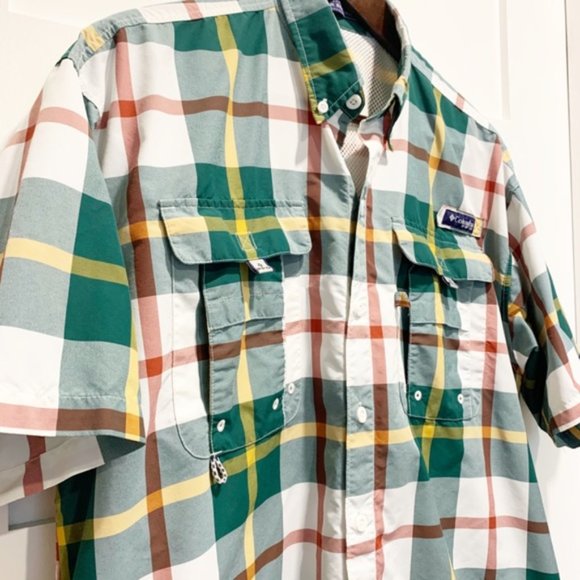 Columbia PFG Super Bahama Plaid Short Sleeve Shirt - Picture 2 of 13